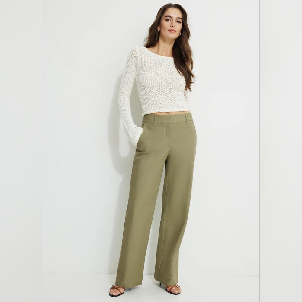 Dynamite Clean Straight Leg Pants Safari Green Size 6